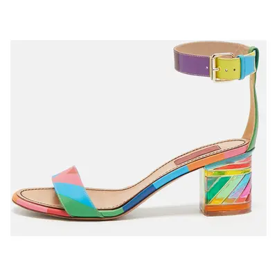 Valentino Multicolor Leather Rainbow Ankle Strap Sandals Size