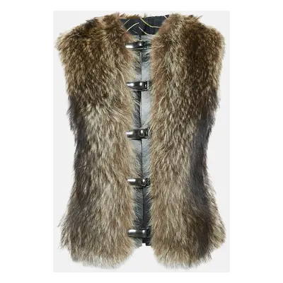 Etro Brown Fur Racoon Fur Waistcoat