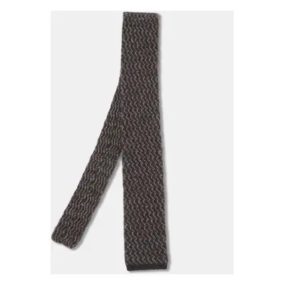 Ermenegildo Zegna Couture Bicolor Chevron Cashmere Knit Tie