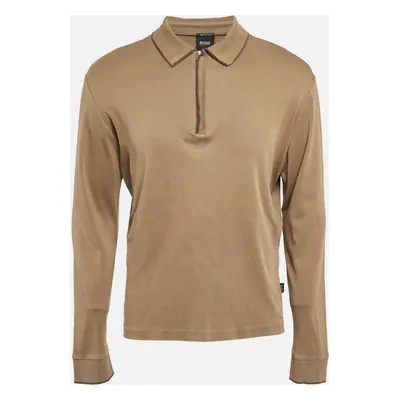 Hugo Boss Brown Jersey Long Sleeve Polo T-Shirt