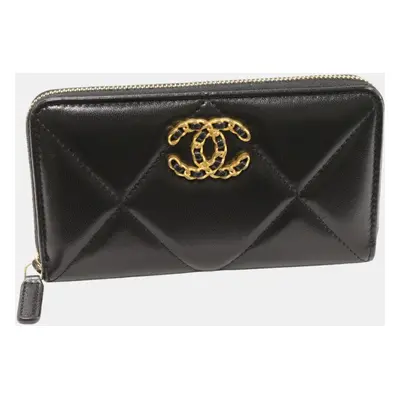 Chanel Black Leather Lambskin Coin Case Wallet