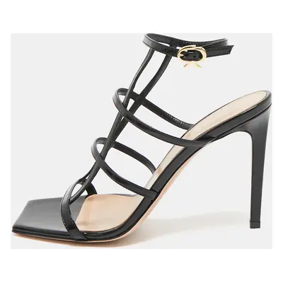 Gianvito Rossi Black Leather Mondry Sandals Size