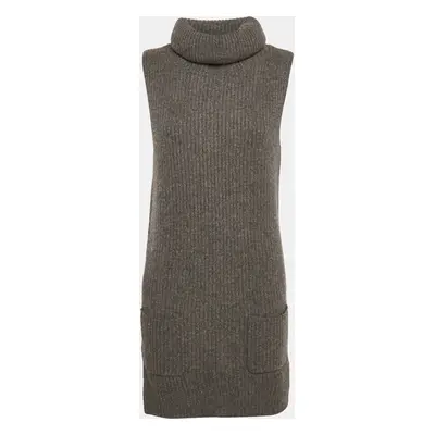 Ralph Lauren Grey Mélange Wool Turtle Neck Sweater Dress