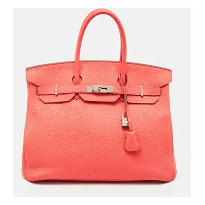 Hermes Rose Jaipur Togo Leather Palladium Finish Birkin Bag