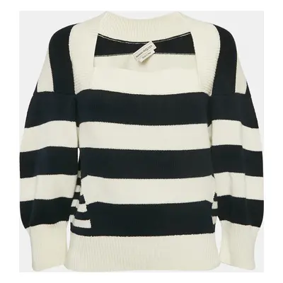 Alexander McQueen White Striped Wool Blend Sweater