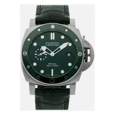 Pre-Owned Panerai Submersible Quarantaquattro Esteel Verde Smeraldo PAM