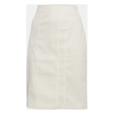 Burberry Off-White Cotton Knee-Length Skirt