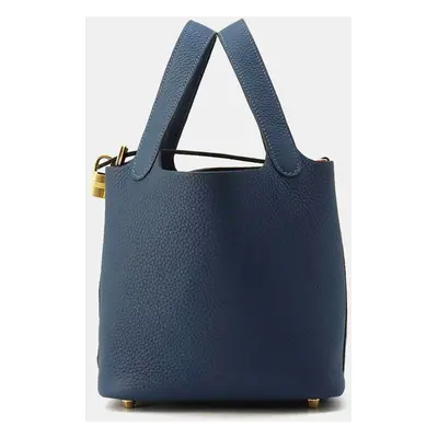 Hermes Blue De Prusse Taurillon Clemence bag Size Pm