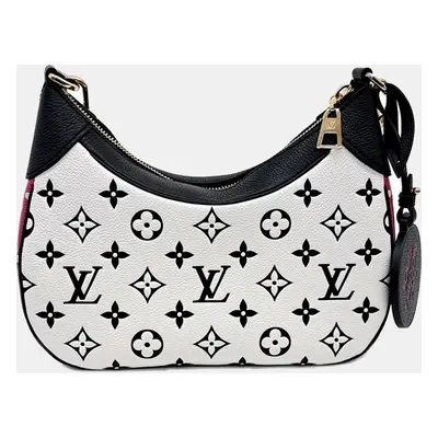 Louis Vuitton Black White Leather Empreinte Bagatelle Bag