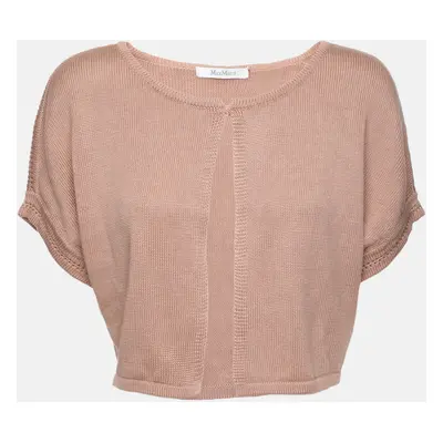 Max Mara Beige Silk Knit Sleeveless Crop Top