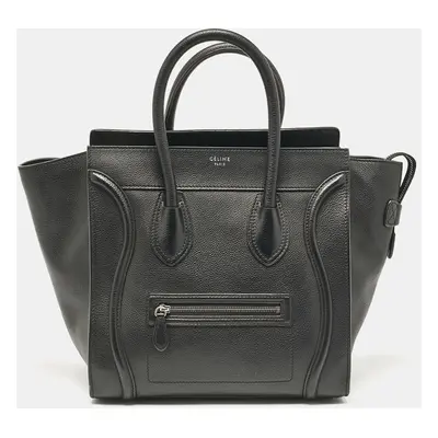 Celine Black Leather Mini Luggage Tote