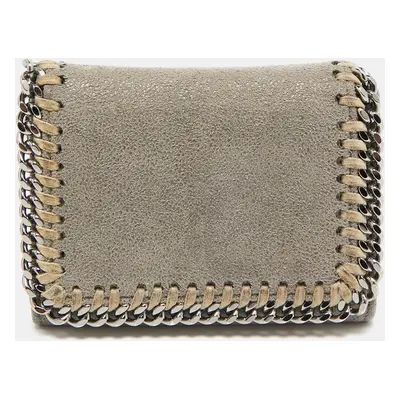 Stella McCartney Grey Faux Suede Falabella Trifold Wallet