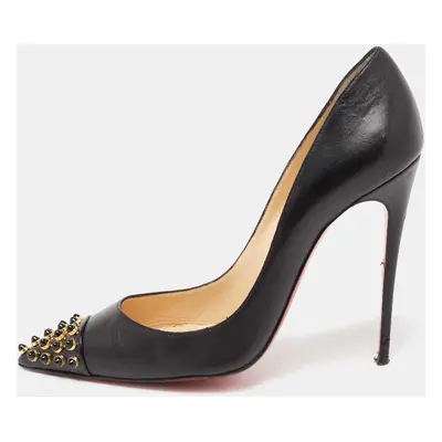 Christian Louboutin Black Leather Cabo Pumps Size 37.5