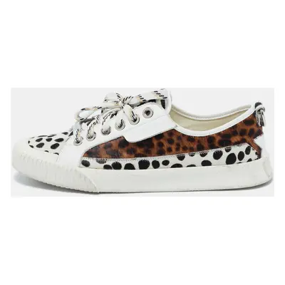 Jimmy Choo Multicolor Animal Print Calf Hair and Leather Impala Sneakers Size