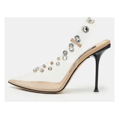 Sergio Rossi Transparent PVC Studded Slingback Pumps Size