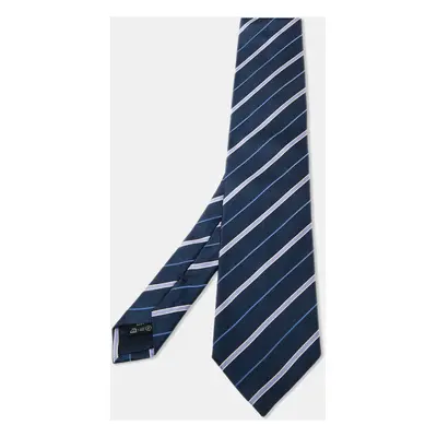 Ermenegildo Zegna Blue Striped Silk Tie