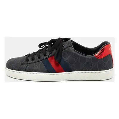 Gucci Black GG Supreme Canvas Web Ace Sneakers Size