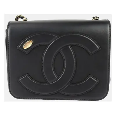 Chanel Calfskin Black Coco Mark Chain Shoulder Bag