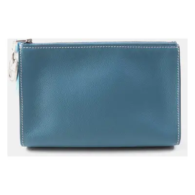 Hermes Blue Evercolor Chaine D'Ancre Cosmetics Pouch