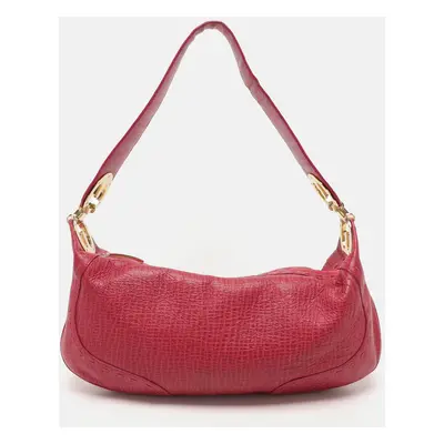 Escada Pink Textured Leather Shoulder Bag