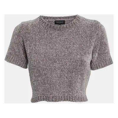 Majorelle Grey Rib Knit Denitza Chenille Crop Top