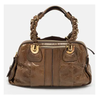 Chloe Dark Olive Leather Heloise Satchel