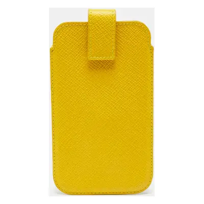 Smythson Yellow Leather Phone Cover