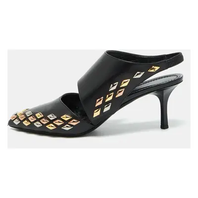 Louis Vuitton Black Leather Gold Rush Slingback Pumps Size