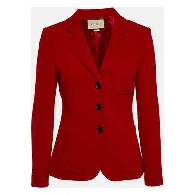 Gucci Red Wool Regular Fit Single Breasted Blazer