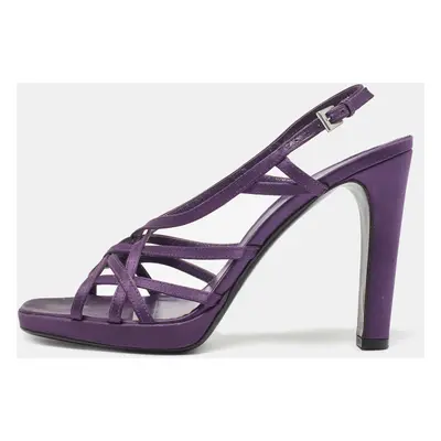 Prada Purple Satin Strappy Slingback Sandals Size 39.5