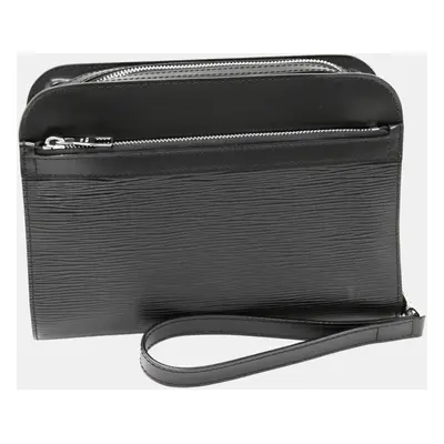 Louis Vuitton Black Leather Epi Leather Clutch Bag