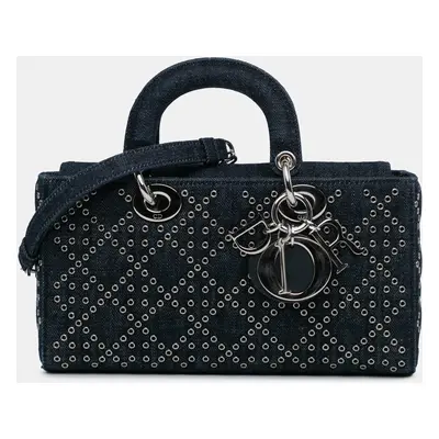 Dior Medium Denim Eyelet Cannage Lady D Joy