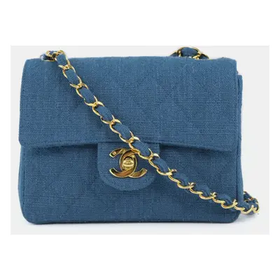 Chanel Blue Denim Chain Shoulder Bag