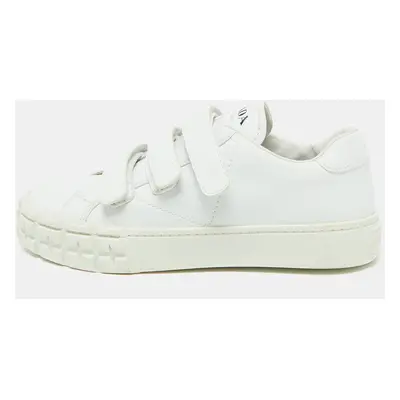 Prada White Leather Velcro Strap Low Top Sneakers Size 37.5