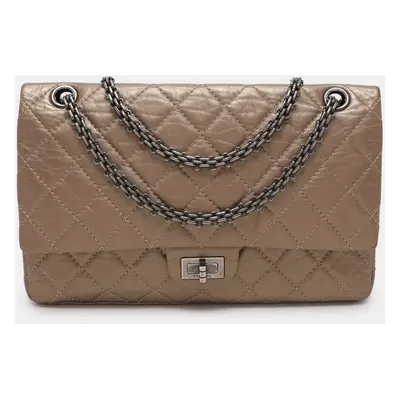 Chanel Metallic Beige Quilted Leather Reissue 2.55 Flap Bag