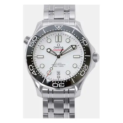 Omega White Stainless Steel Seamaster 210.30.42.20.04.001 Automatic Men's Wristwatch mm