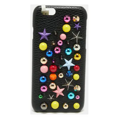 Dolce & Gabbana Black Leather Embellished iPhone Cover