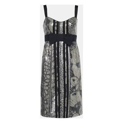 Diane von Furstenberg Grey Sequined Ariba Bodycon Dress