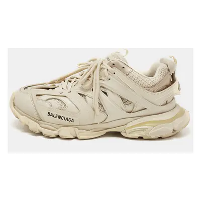 Balenciaga Cream Mesh and Faux Leather Track Sneakers Size