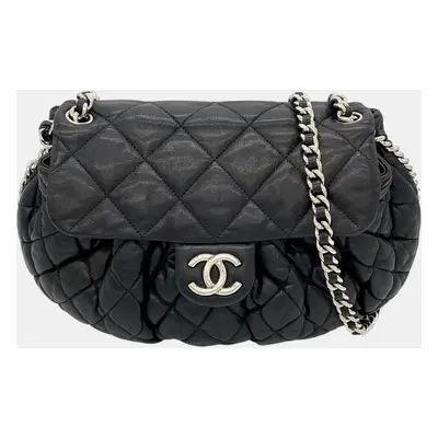 Chanel Black Lambskin Matelasse Chain Around Line Shoulder Bag