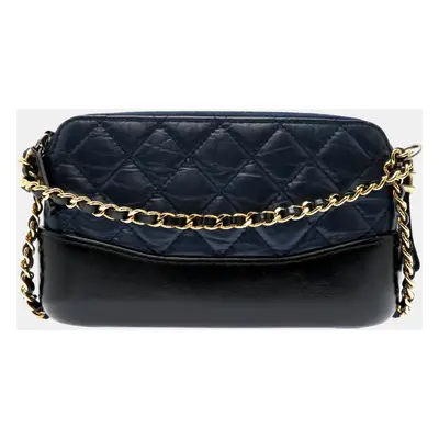 Chanel Leather Navy Seal Gabrielle Do Shoulder Bag