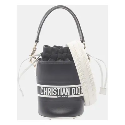 Dior Navy Blue/White Micro Calfskin Vibe Drawstring Satchel