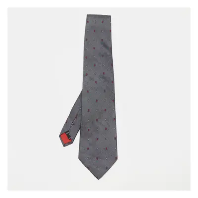 S.T. Dupont Charcoal Grey Jacquard Silk Tie