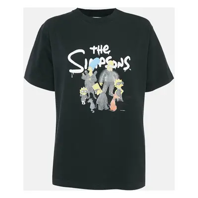 Balenciaga Black The Simpsons Print Cotton Unifit T-Shirt