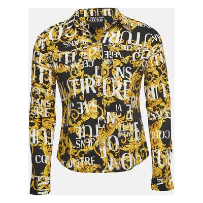 Versace Jeans Couture Black Baroque Printed Cotton Shirt