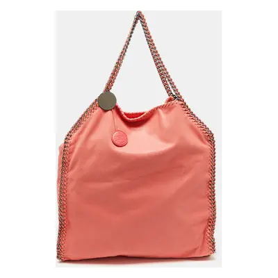 Stella McCartney Coral Orange Faux Suede Large Falabella Tote