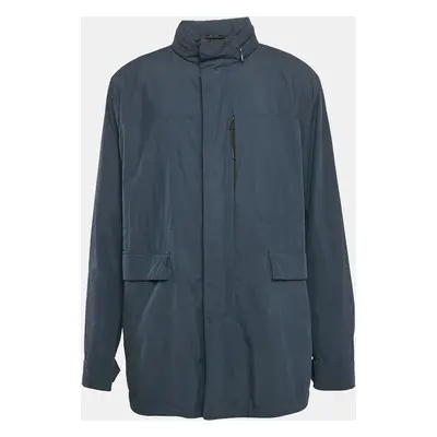 Ermenegildo Zegna Navy Blue Nylon Stratos Field Jacket 4XL