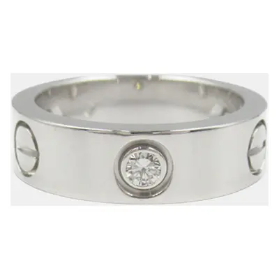 Cartier 18K White Gold and Diamond Love Band Ring EU