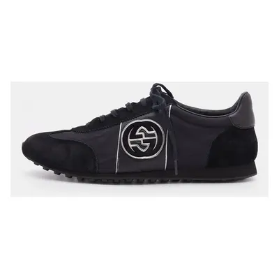 Gucci Black Suede And Nylon GG Low Top Sneakers Size 44.5