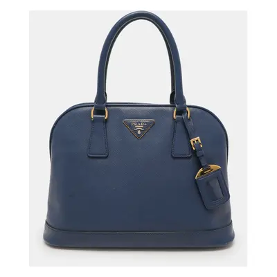 Prada Navy Blue Saffiano Lux Leather Promenade Bag